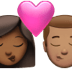 👩🏾‍❤️‍💋‍👨🏽 kiss: woman, man, medium-dark skin tone, medium skin tone display on Apple